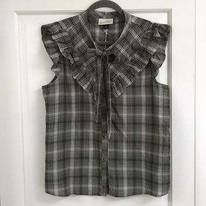 NEW Green Gingham Tank Blouse